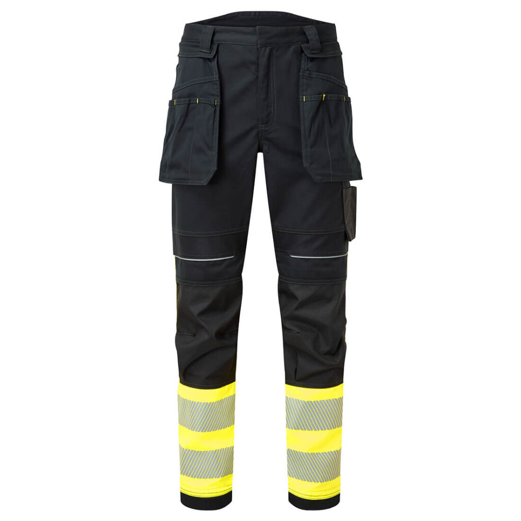 Portwest FR416 PW3 FR Hi Vis Class 1 Holster Trousers - Black