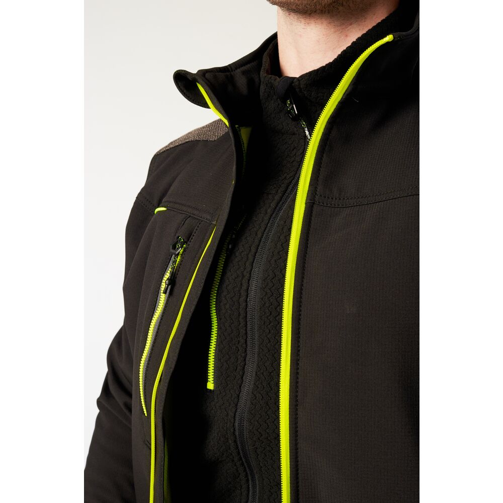Portwest EV464 EV4 Softshell Bomber Jacket - Black - Close Up Front