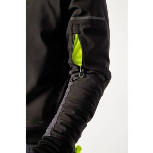Portwest EV464 EV4 Softshell Bomber Jacket - Black - Zip Sleeve - Model