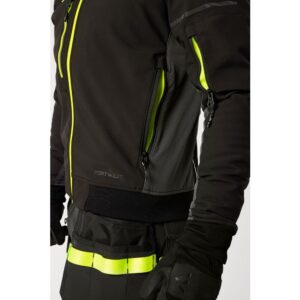 Portwest EV464 EV4 Softshell Bomber Jacket - Black/Yellow - Zip Pocket Side