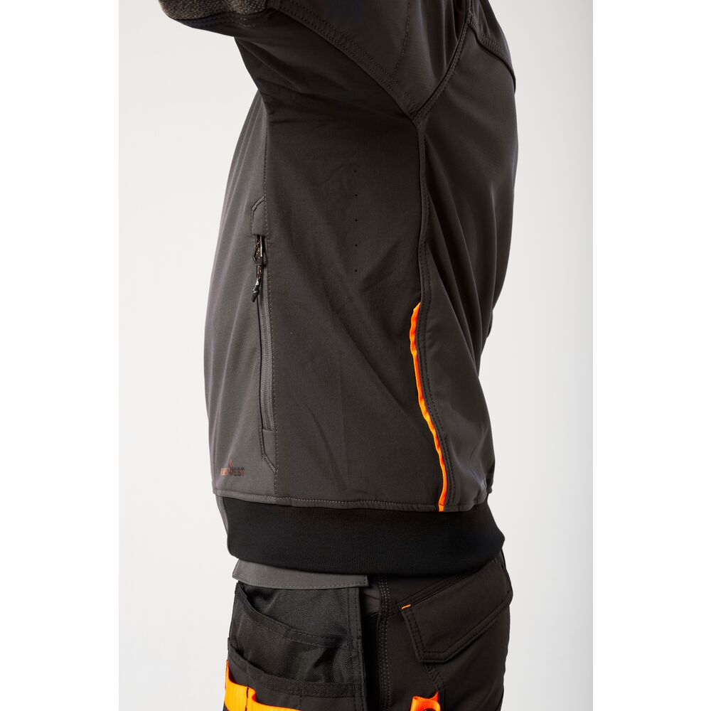 Portwest EV464 EV4 Softshell Bomber Jacket - Grey - Model - Side Profile
