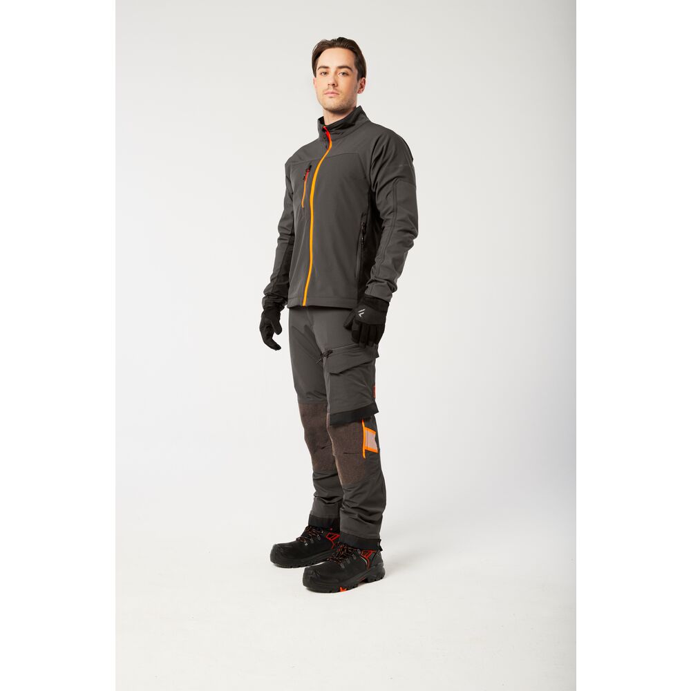 Portwest EV475 EV4 Stretch Work Jacket - Grey/Orange - Model Front