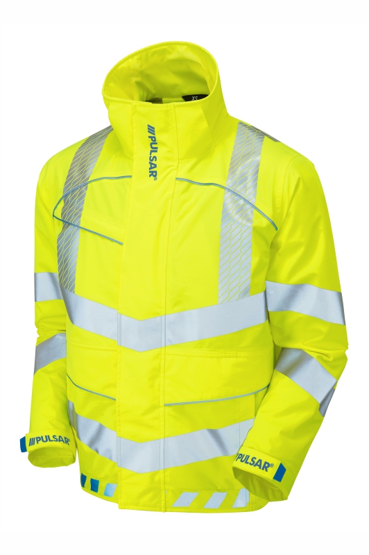 PULSAR EVO103 EVOLUTION Hi Vis Yellow Bomber Jacket Front Angle
