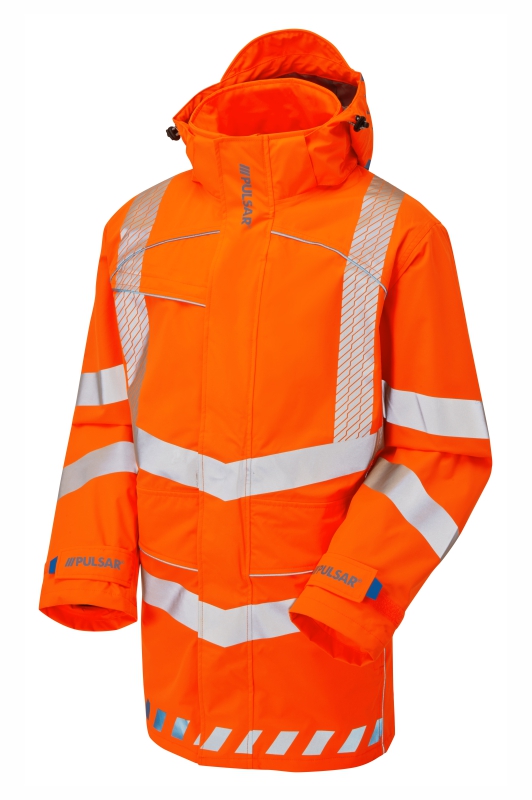 PULSAR EVO250 EVOLUTION Hi Vis Orange Storm Coat Front Angle
