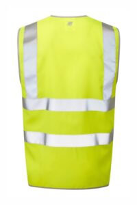 PULSAR P197 PROTECT Hi Vis Waistcoat Yellow Rear