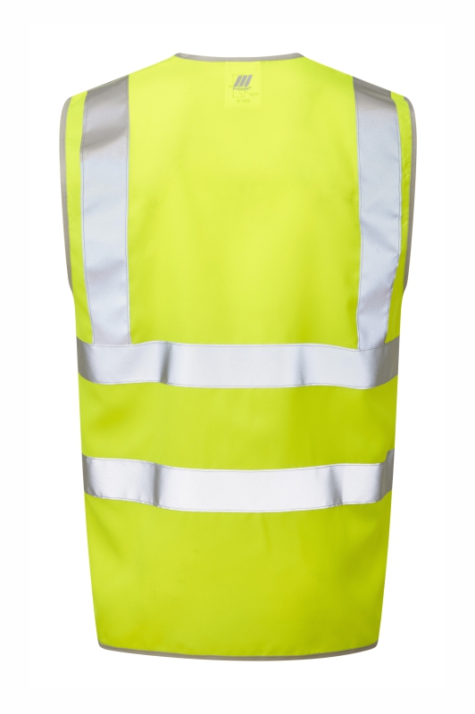 PULSAR P197 PROTECT Hi Vis Waistcoat Yellow Rear