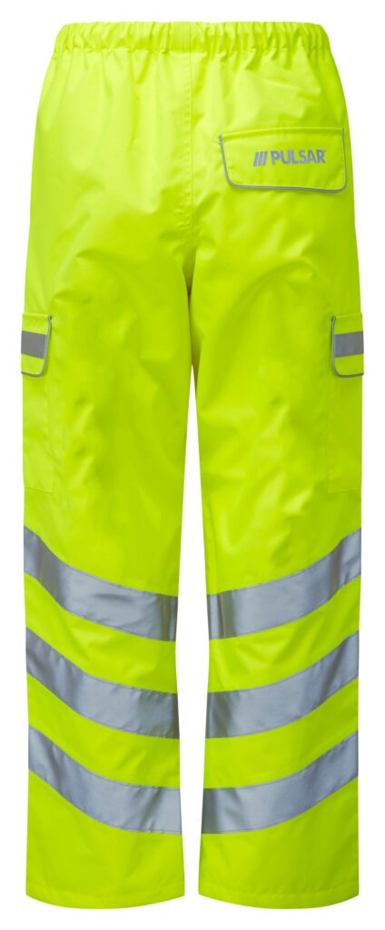 Pulsar Hi Vis Yellow Waterproof Overtrousers - Rear