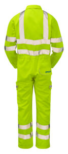 Pulsar P349 Hi Vis Yellow Coverall - Rear