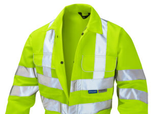 Pulsar P349 Hi Vis Yellow Coverall Zip Open - Close Up