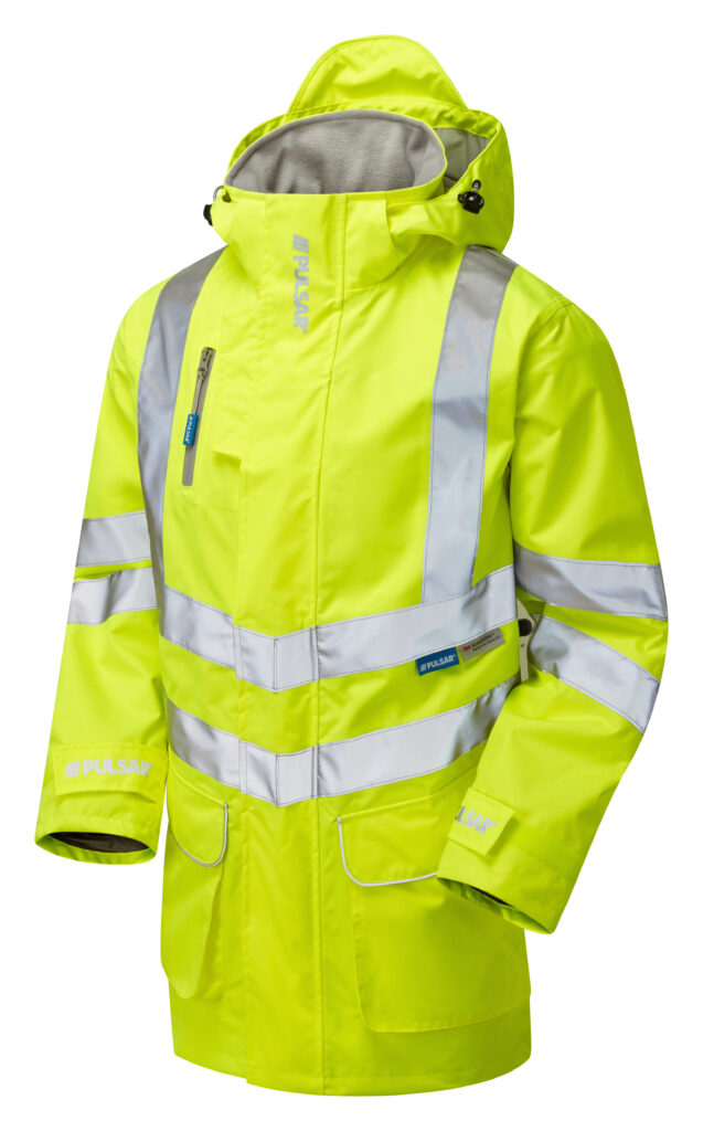 Pulsar P421 Hi Vis Yellow Padded Storm Coat - Front