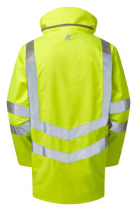 Pulsar P421 Hi Vis Yellow Padded Storm Coat - Rear