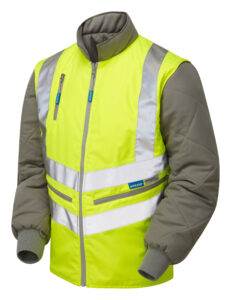Pulsar P422 Hi Vis Yellow Interactive Bodywarmer Front Angle