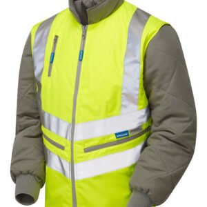 Pulsar P422 Hi Vis Yellow Interactive Bodywarmer Front Angle