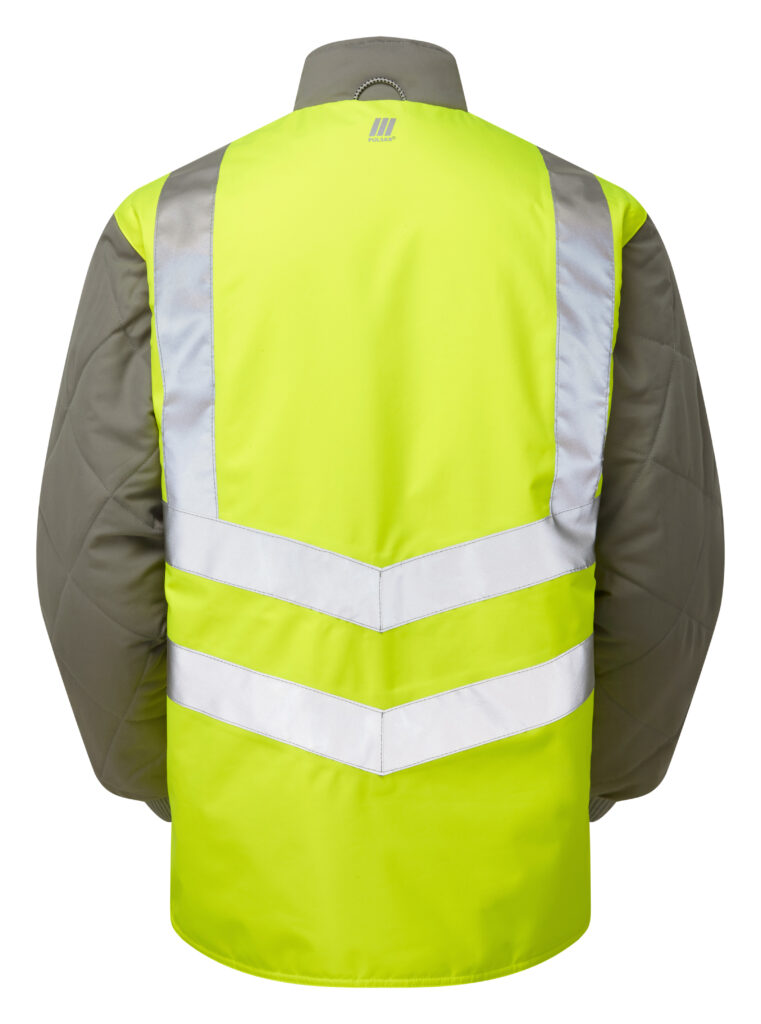 Pulsar P422 Hi Vis Yellow Interactive Bodywarmer Rear