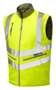 Pulsar P422 Hi Vis Yellow Interactive Bodywarmer Front - Angle