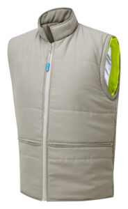 Pulsar P422 Hi Vis Yellow Interactive Bodywarmer Reversed Front No Sleeve Angle