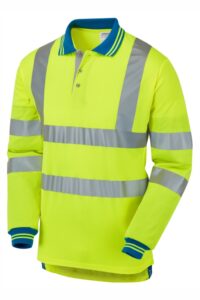 PULSAR P458 PROTECT HV Yellow Cut Resistant Sleeve Polo Shirt Front
