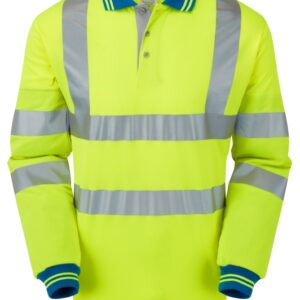 PULSAR P458 PROTECT HV Yellow Cut Resistant Sleeve Polo Shirt Front