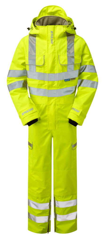 Pulsar P522 Hi Vis Yellow Coverall - Front