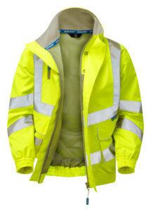 Pulsar P533 Hi Vis Yellow Bomber Jacket - Front - Opened Up