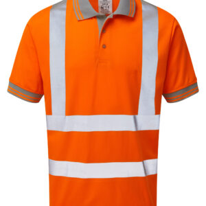 Pulsar PR176 Hi Vis Short Sleeved Polo Shirt Orange - Front