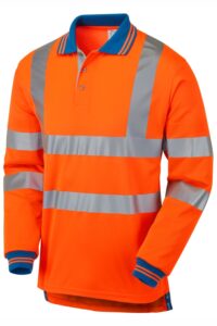 PULSAR PR470 PROTECT HV Orange Cut Resistant Sleeve Polo Shirt Front