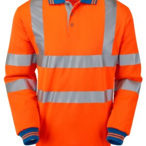 PULSAR PR470 PROTECT HV Orange Cut Resistant Sleeve Polo Shirt Front