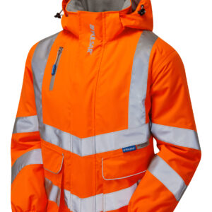 Pulsar PR496 Hi Vis Orange Padded Bomber Jacket - Front