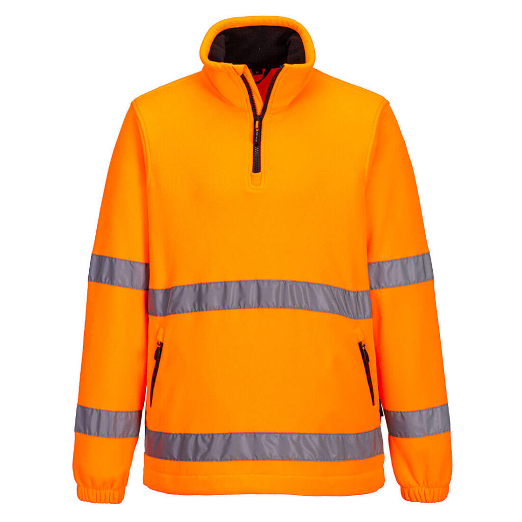Portwest F302 Hi-Vis 1/2 Zip Fleece - Orange - Front