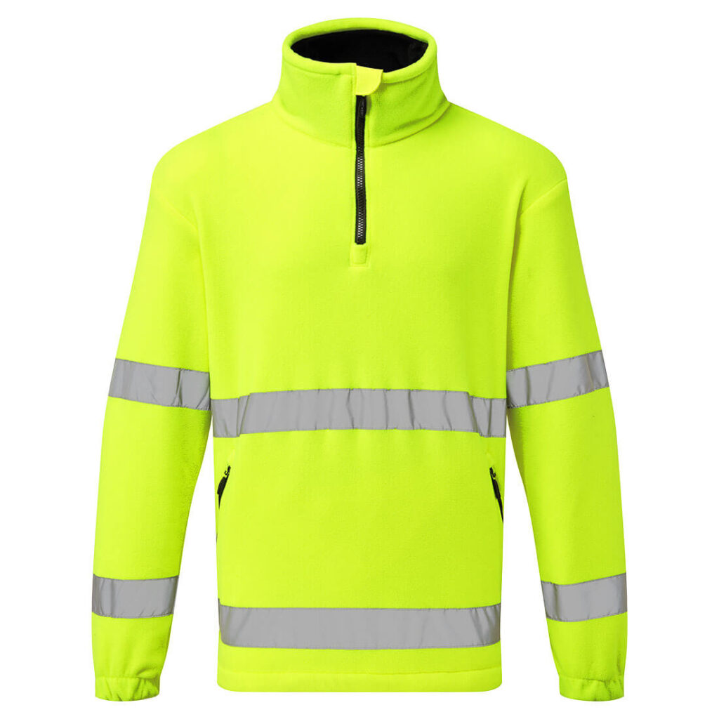 Portwest F302 Hi-Vis 1/2 Zip Fleece - Yellow - Front