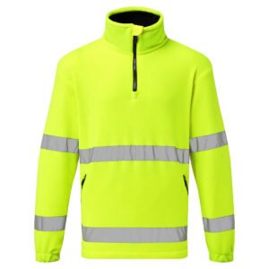 Portwest F302 Hi-Vis 1/2 Zip Fleece - Yellow - Front