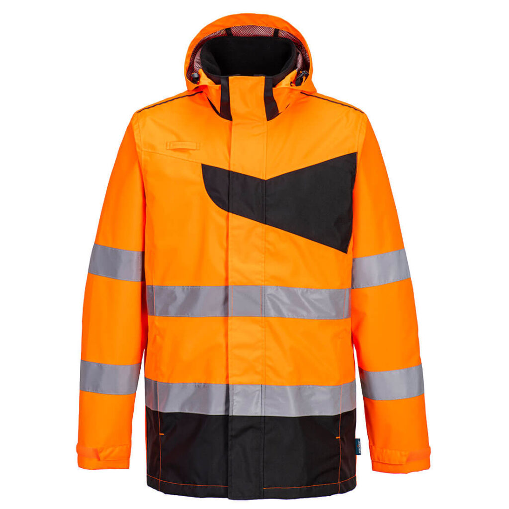 Portwest PW265 PW2 Hi-Vis Rain Jacket - Orange - Front