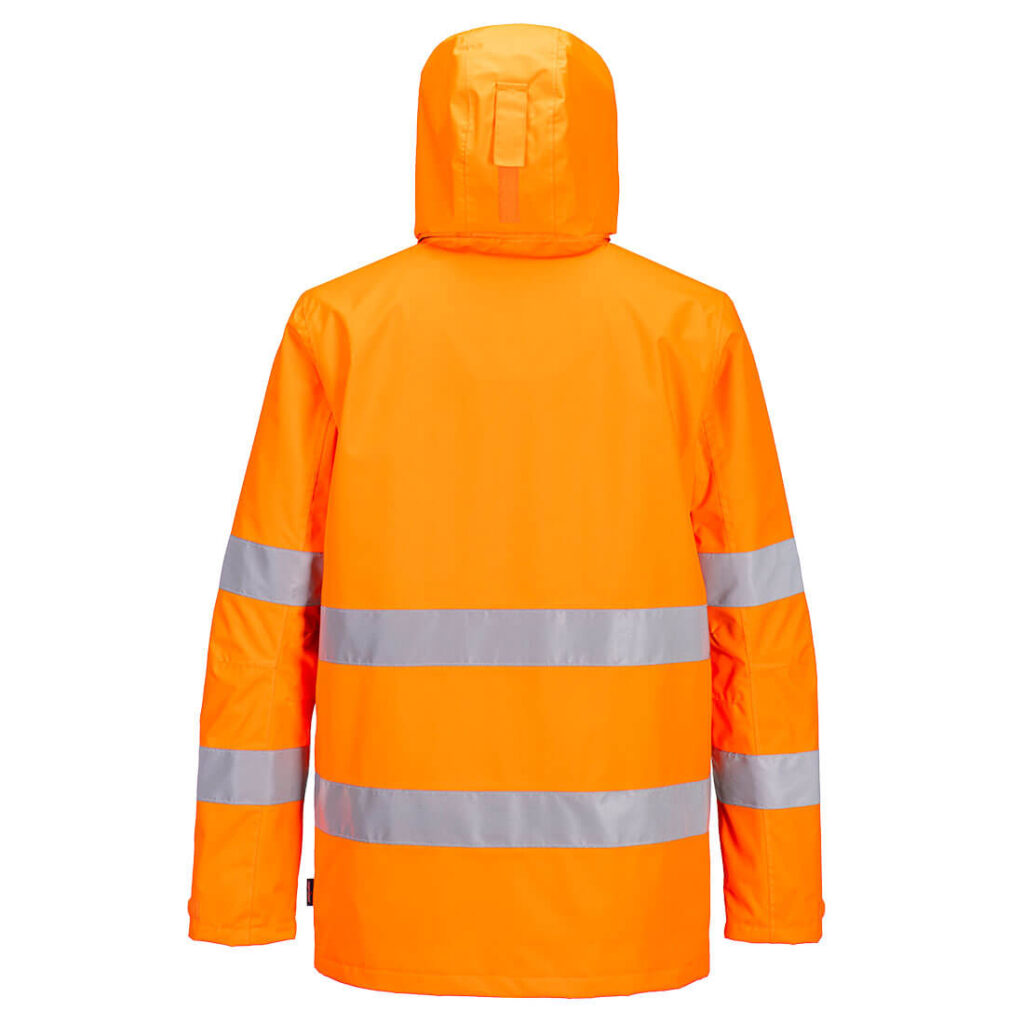 Portwest PW265 PW2 Hi-Vis Rain Jacket - Orange - Rear