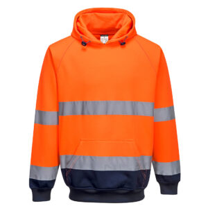 Portwest B316 Hi Vis Contrast Hoodie - Orange/Navy - Front