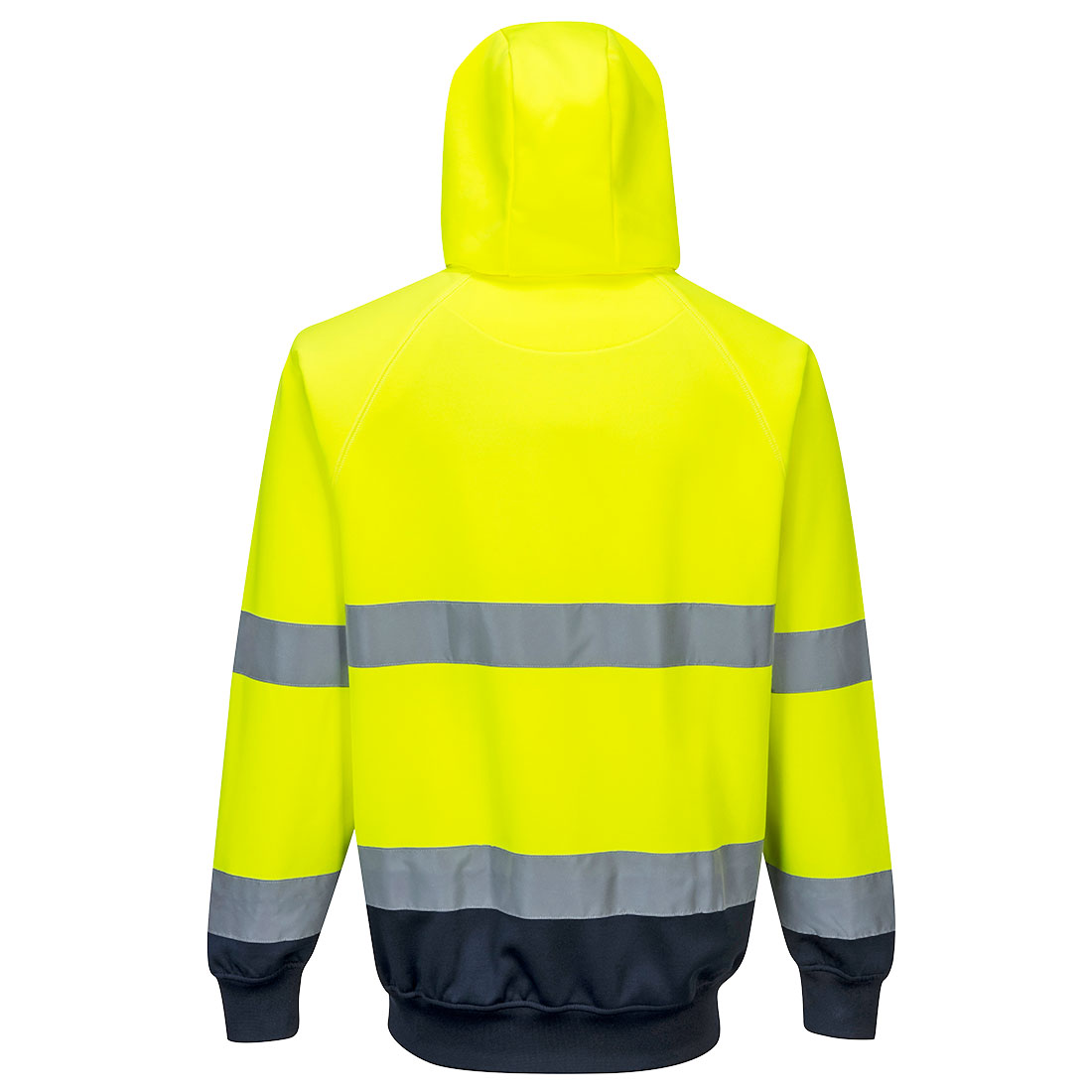 Portwest B316 Hi Vis Contrast Hoodie - Yellow/Navy - Rear