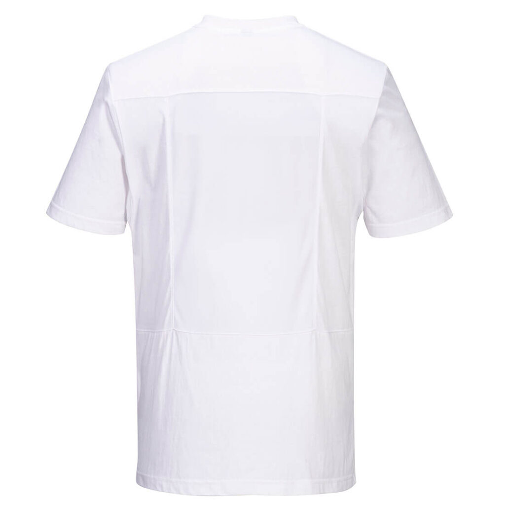 Portwest C195 - Chef Cotton Mesh Air T-Shirt - White - Rear
