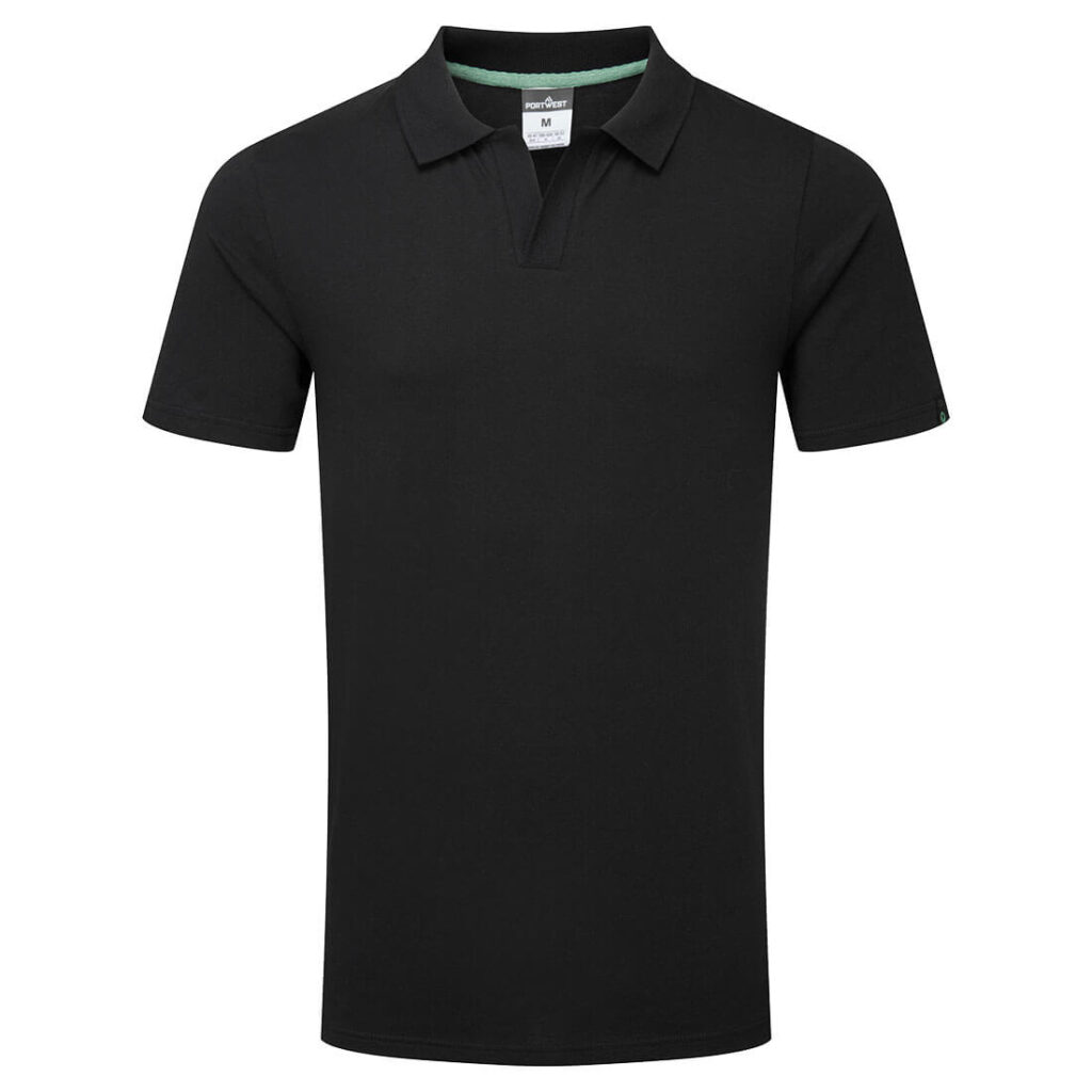 Portwest EC210 Organic Cotton Recyclable Polo Shirt - Black