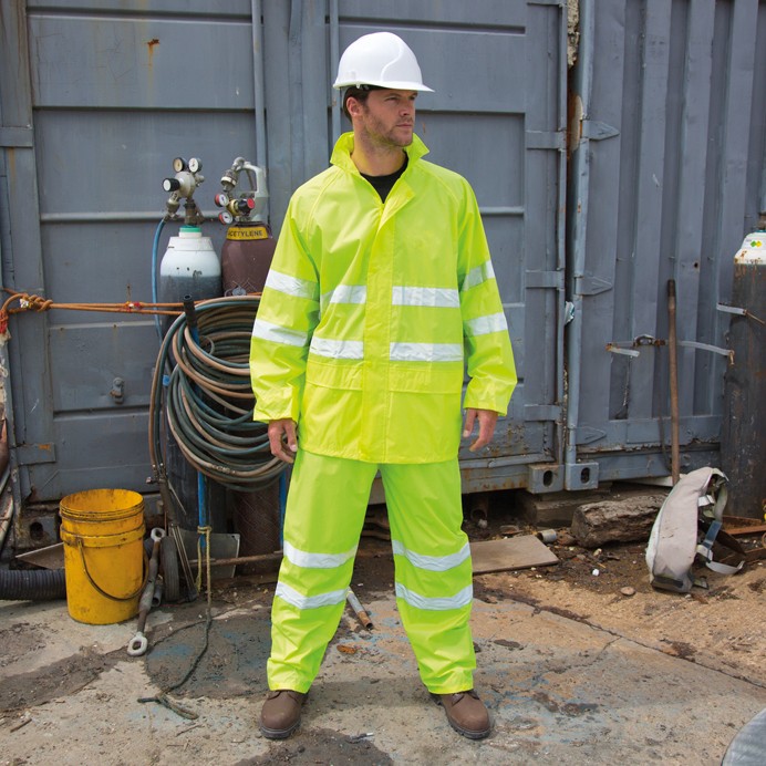 R216X Result Safe-Guard Hi-Vis Waterproof Suit - Full Suit on Model
