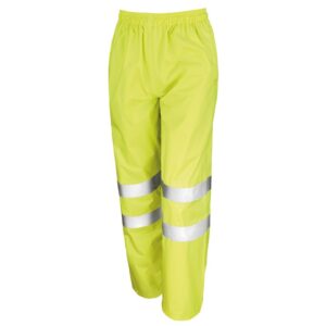 R216X Result Safe-Guard Hi-Vis Waterproof Suit - Trousers - Front - Yellow