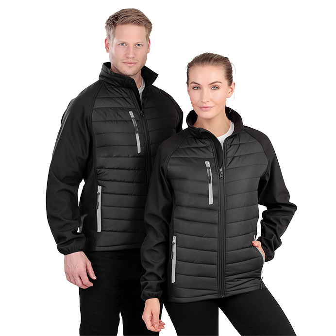 R237X Result Compass Padded Softshell Jacket - Black and Grey - Model