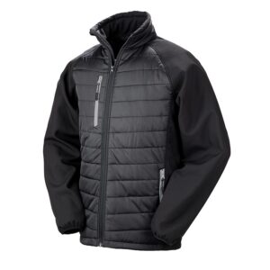 R237X Result Compass Padded Softshell Jacket - Black and Grey - Front