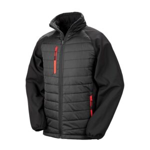 R237X Result Compass Padded Softshell Jacket - Black and Red - Front