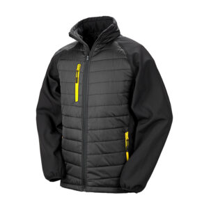R237X Result Compass Padded Softshell Jacket - Black and Yellow - Front