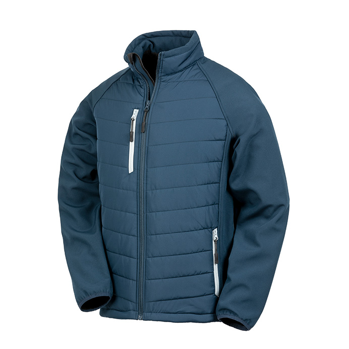 R237X Result Compass Padded Softshell Jacket - Navy and Grey - Front