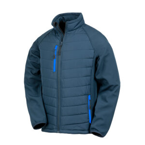 R237X Result Compass Padded Softshell Jacket - Navy and Royal Blue - Front