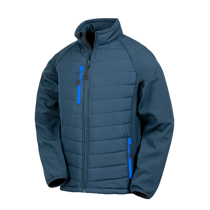 R237X Result Compass Padded Softshell Jacket - Navy and Royal Blue - Front