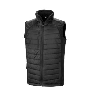R238X Result Compass Padded Softshell Gilet - Black - Front
