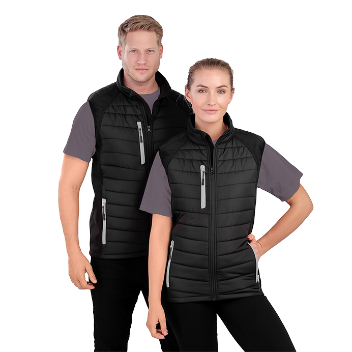 R238X Result Compass Padded Softshell Gilet - Black and Grey - Model