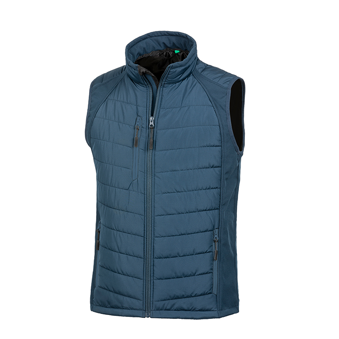 R238X Result Compass Padded Softshell Gilet - Navy - Front