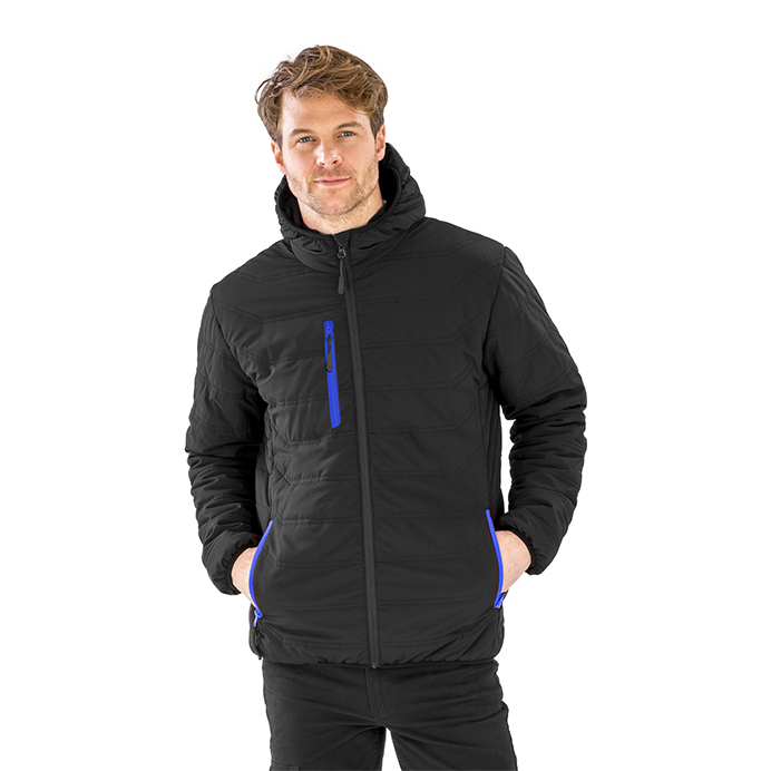R240X Result Genuine Recycled Black Compass Padded Winter Jacket - Black and Blue - Model